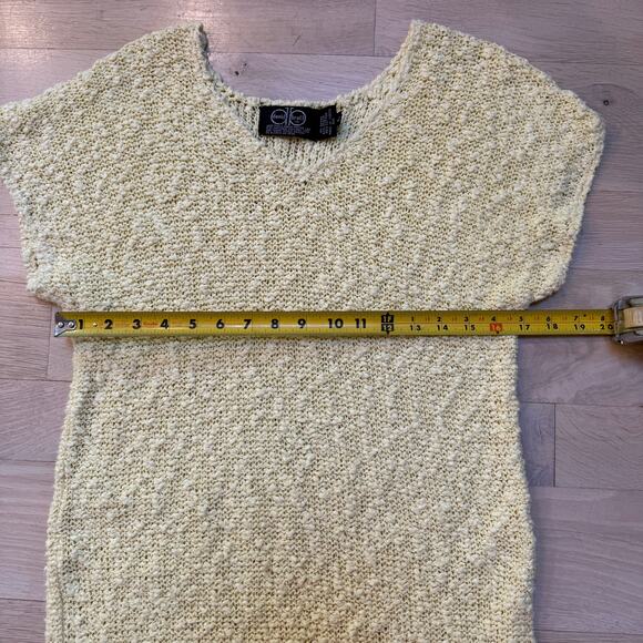 VNG David Brett Inc. Butter Yellow Open Knit Dress SZ L Beach Cover Vacation - Picture 5 of 7